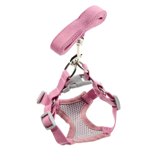 Harnais pour animal polyester rose