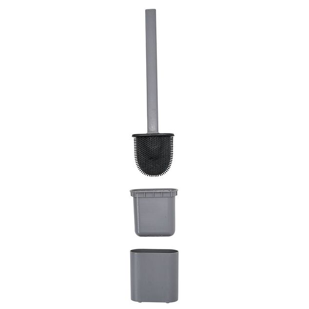 Brosse WC silicone gris