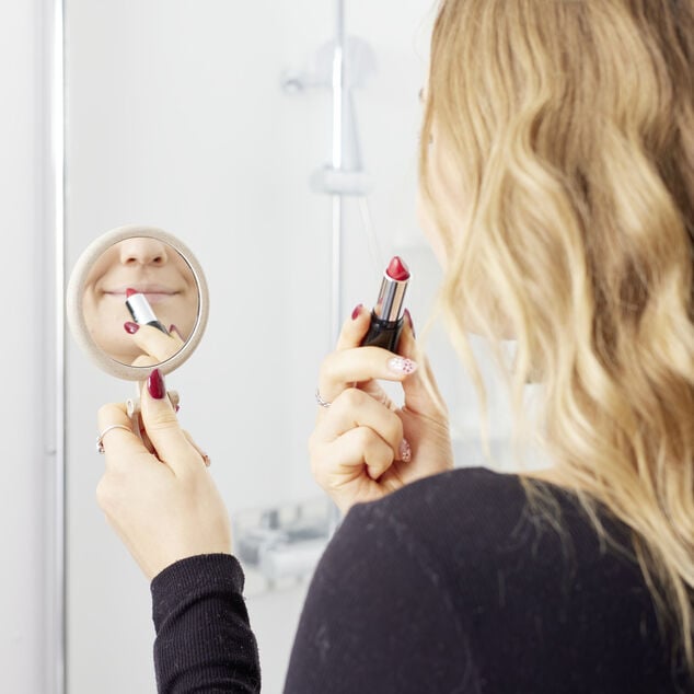 Miroir rond pliable 2 faces normal et grossissant