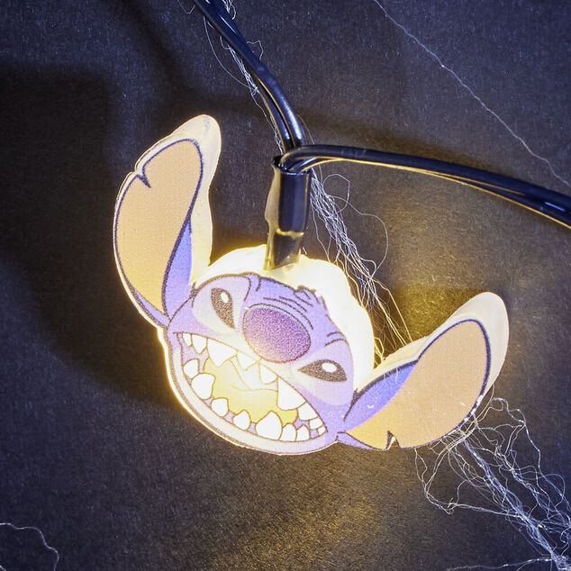 Guirlande lumineuse LED Halloween Disney Stitch &agrave; piles 1,6m
