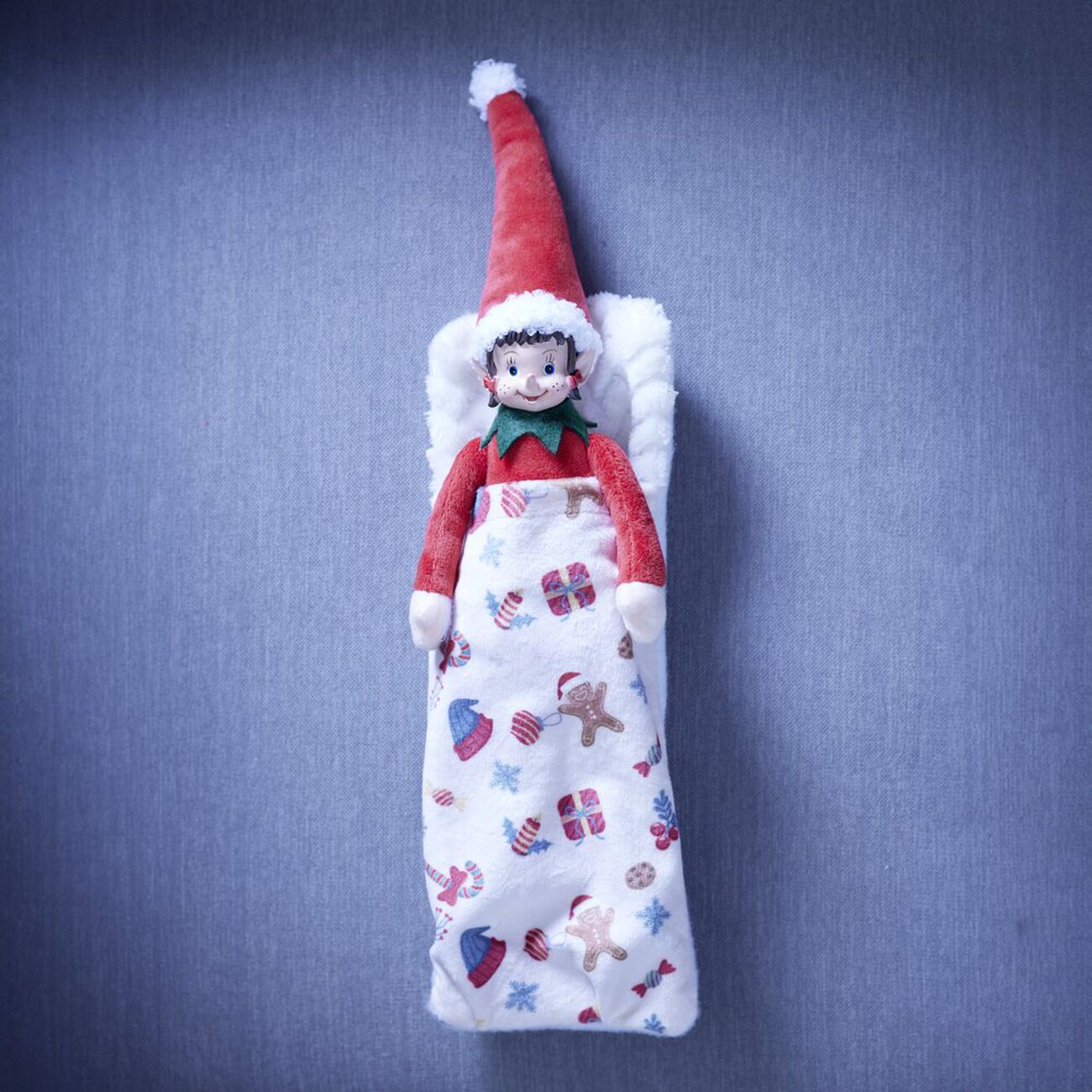 Sac De Couchage Pour Elfe De Noël - 30,5x14 Cm - Coton/polyester - Décoration Festive - Lutin Non Inclus