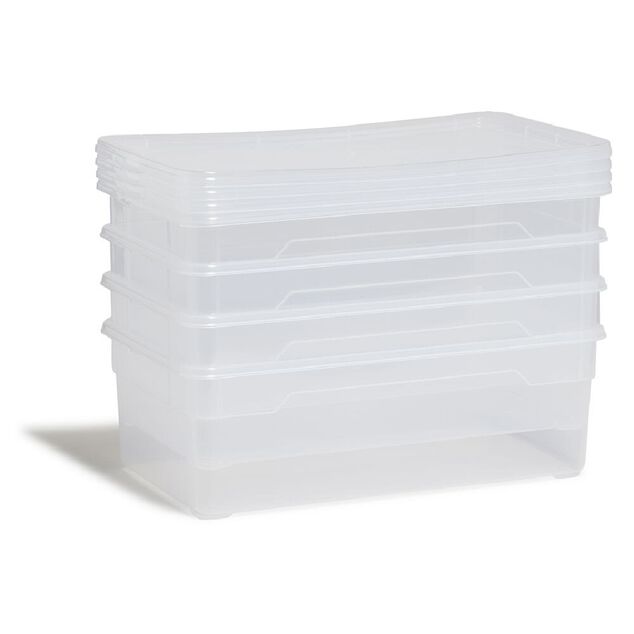 Lot de 4 box 11L plastique transparent