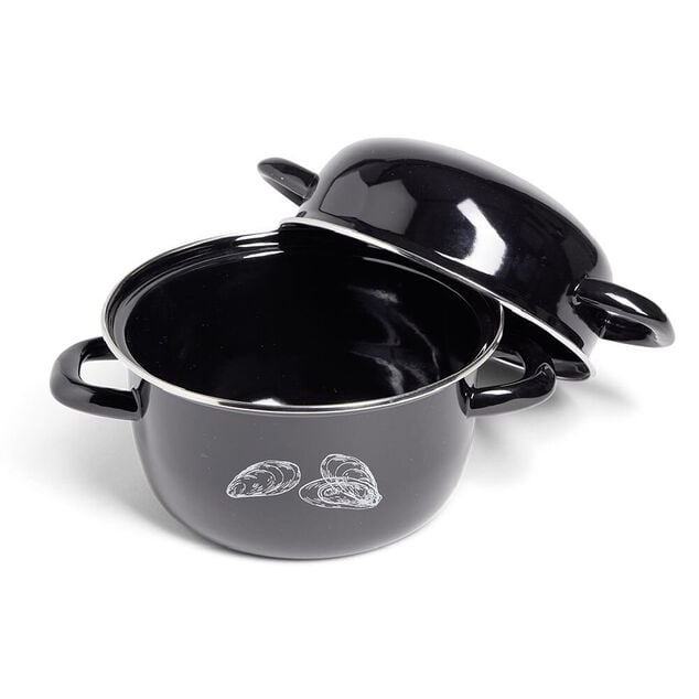Marmite à moules avec couvercle Ø20,5cm acier noir