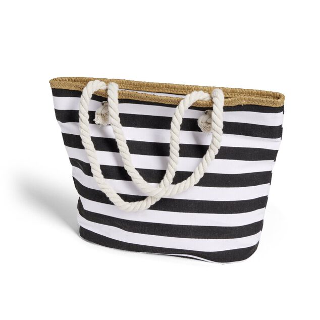 Sac de plage marin bleu polyester et coton