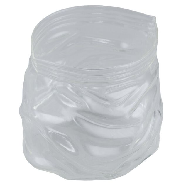 Bonbonni&egrave;re forme sachet froiss&eacute; 970ml verre transparent 13x12xH12cm