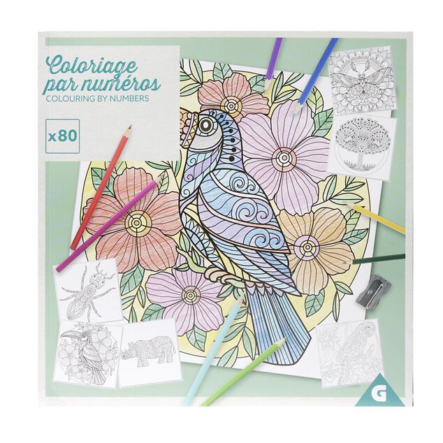 Cahier de coloriages au numéro 80 pages 22x44,6cm