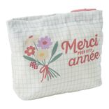 Pochette remerciement tissu Merci pour cette ann&eacute;e 15x20cm (3 mod&egrave;les)