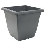 Pot de fleur carr&eacute; 32L plastique gris anthracite 40x40xH36cm