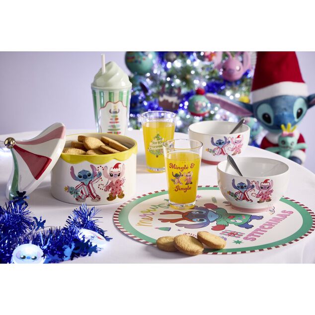 Verre x3 Disney Stitch No&euml;l en verre 30cl