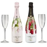 Coffret vin p&eacute;tillant Cava Jaume Serra bouquet 2 bouteilles brut et ros&eacute; avec fl&ucirc;tes 2x75cl