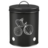 Bo&icirc;te de conservation pour oignon en m&eacute;tal noir