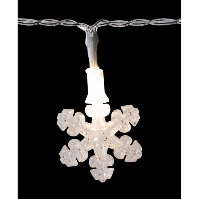 Guirlande électrique flocons blanc chaud L. 1 m