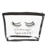 Trousse de toilette en plastique transparent imprim&eacute; noir