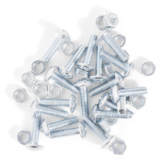 20 boulons po&ecirc;lier cruciforme acier zingu&eacute; - 4x15 mm