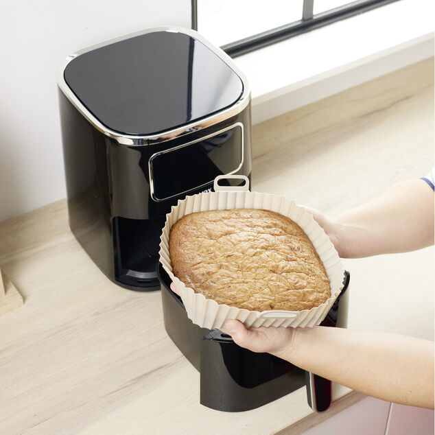 Moule en silicone noir pour friteuse sans huile et à air 20x20xH6,5cm