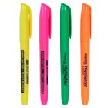 Lot de 4 surligneurs fins - orange vert rose jaune