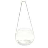 Bougeoir en verre avec suspension en métal