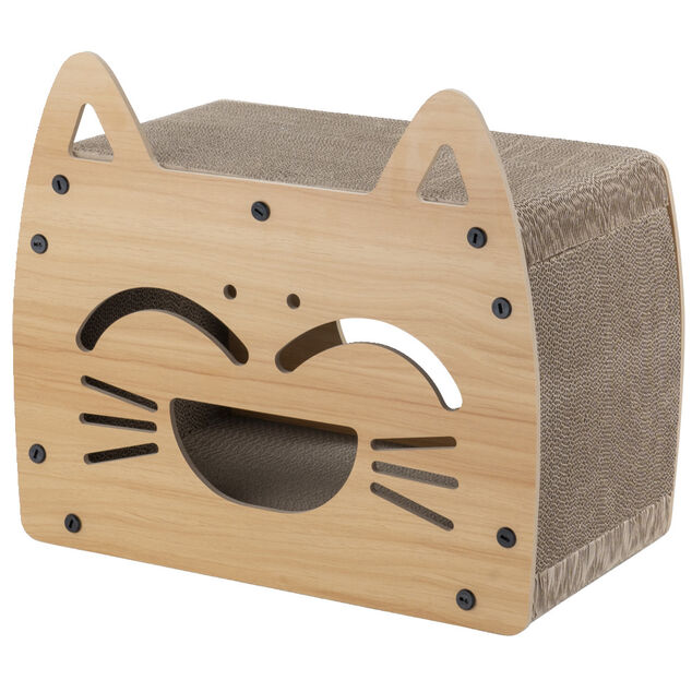 Maisonnette avec grattoir et couchage pour chat - 44x25xH38cm