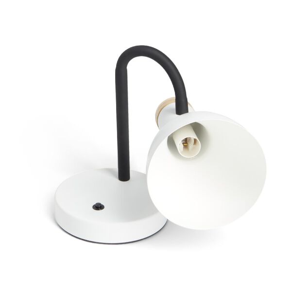 Lampe de bureau orientable m&eacute;tal blanc &Oslash;14xH36cm