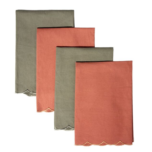 Serviette en tissu X4 pcs L44X44X&eacute;p.0,1 cm coloris assortis