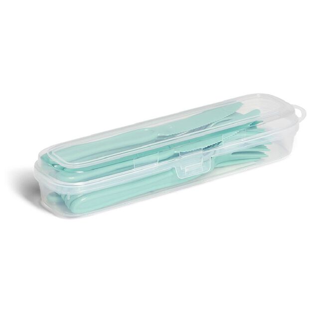 Couvert à pique-nique 4 personnes x12 bleu