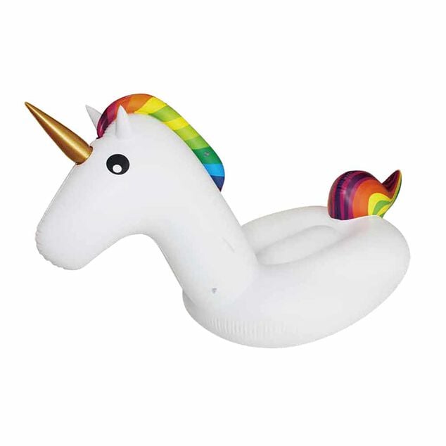 Trio licorne gonflable bou&eacute;e porte-verre chevauchable