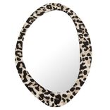 Miroir mural ovale contour l&eacute;opard 30x38cm