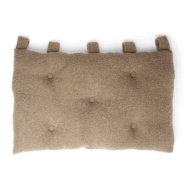 Coussin pour t&ecirc;te de lit en tissu bouclette vert olive 70x50cm