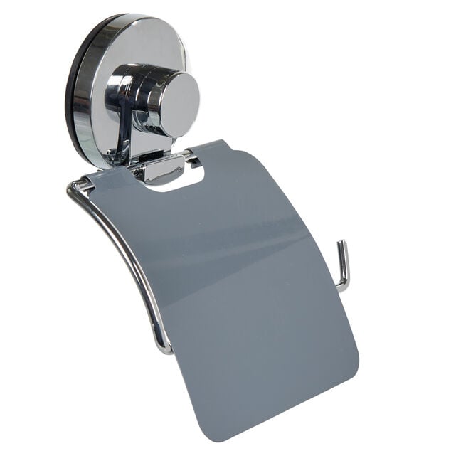 D&eacute;rouleur papier toilette &agrave; ventouse gris