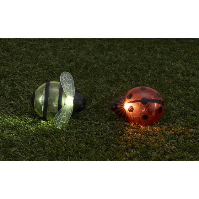 Animal solaire &agrave; clipser insecte LED blanc chaud 5,5x8xH7cm (2 mod&egrave;les)