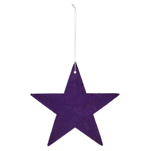 Suspension de No&euml;l &Eacute;toile effet floqu&eacute;