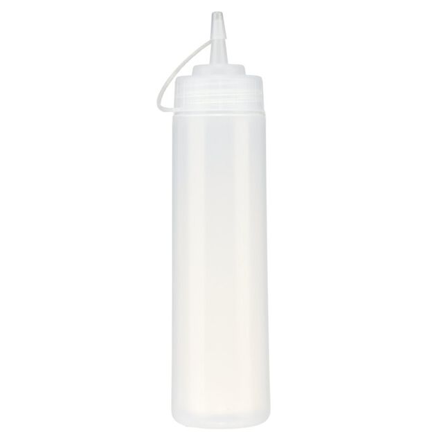 Bouteille &agrave; sauce 350ml plastique avec bouchon rattach&eacute; (3 mod&egrave;les)