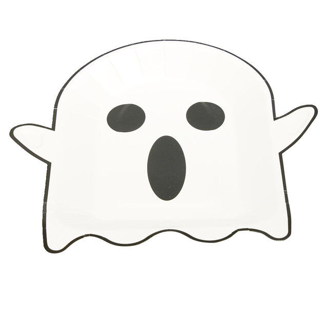 Lot de 8 assiettes en carton &Oslash;23cm design fant&ocirc;me Halloween