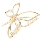 Pince cheveux papillon m&eacute;tal dor&eacute; L13cm