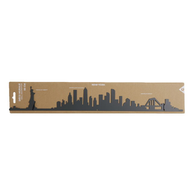 D&eacute;coration murale New York m&eacute;tal noir 55cm