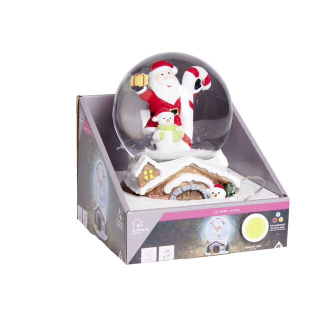 Boule &agrave; neige No&euml;l musicale et lumineuse &Oslash;12cm (2 mod&egrave;les)