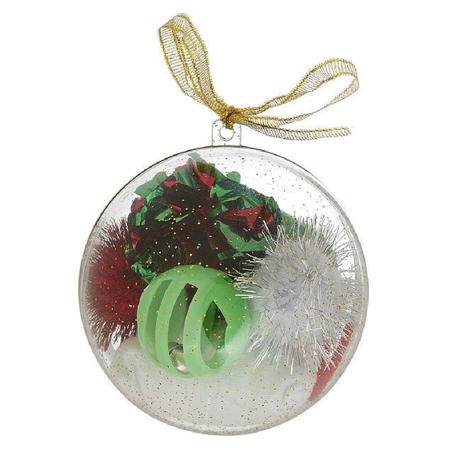 Boule surprise de No&euml;l pour chat