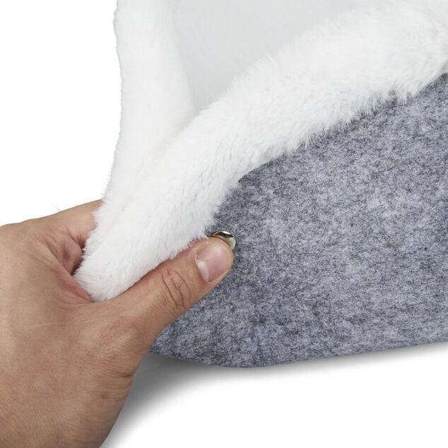 Panier couchage chat modulable gris et blanc 68x68cm