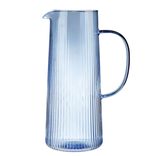 Carafe en verre nervur&eacute;e bleue 14x10xH24cm
