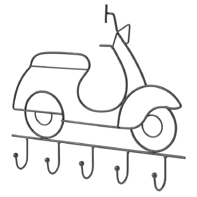 Pat&egrave;re indus m&eacute;tal noir 5 crochets L30,5cm