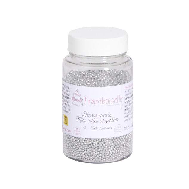Décoration sucré pâtisserie Framboiselle mini billes argentées