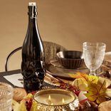 Bouteille Halloween 1L en verre forme t&ecirc;te de mort noire