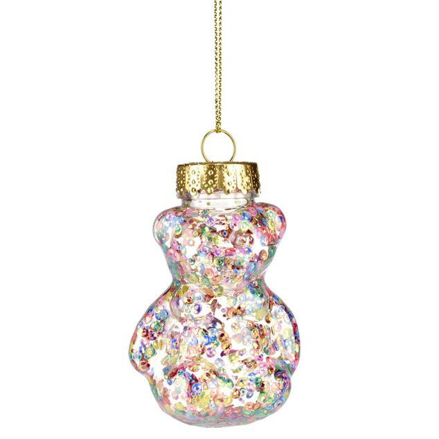 Ours de No&euml;l &agrave; sequins &agrave; suspendre H6 cm (4 mod&egrave;les)