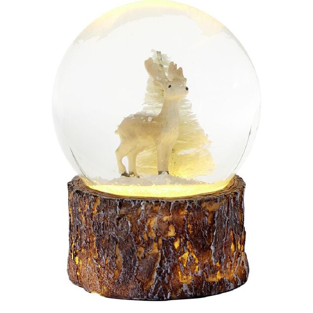 Boule &agrave; neige en verre d&eacute;co animal de la for&ecirc;t