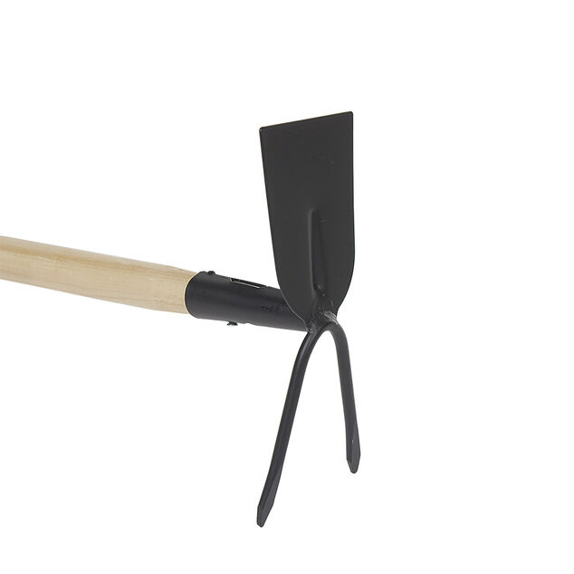 Serfouette grand mod&egrave;le m&eacute;tal noir manche en bois