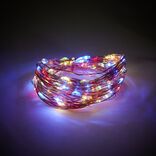 Guirlande électrique solaire mini-boule 100 microLED multicolore 7,4m