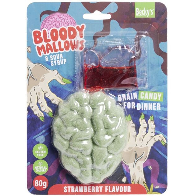 Bonbon Halloween cervelle et sachet de sang 80gr (2 mod&egrave;les)