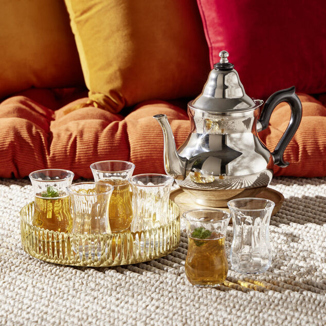 Th&eacute;i&egrave;re marocaine orientale inox avec anse H21,5cm