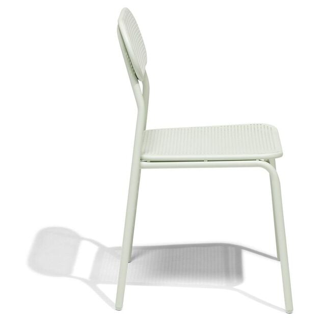 Chaise de jardin Faro empilable m&eacute;tal vert 48x52xH82cm