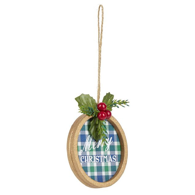 D&eacute;coration de No&euml;l plate en bois